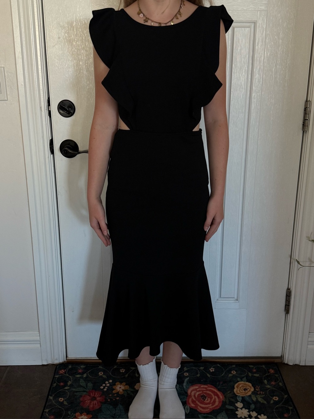 Nordstrom Black Dress with Ruffle Detail